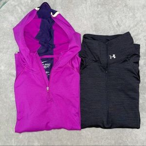 Bundle of Nike and Under armour Quarter Zips